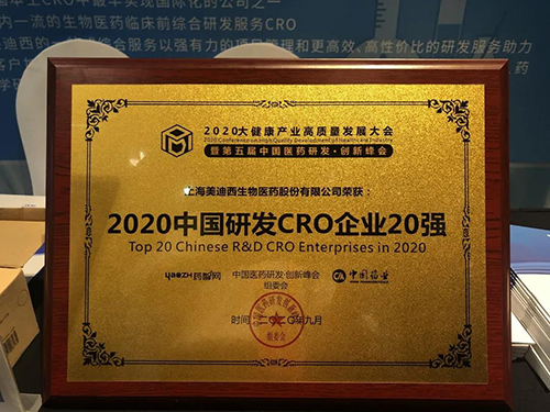 2020中国研发CRO企业20强 新宝GG