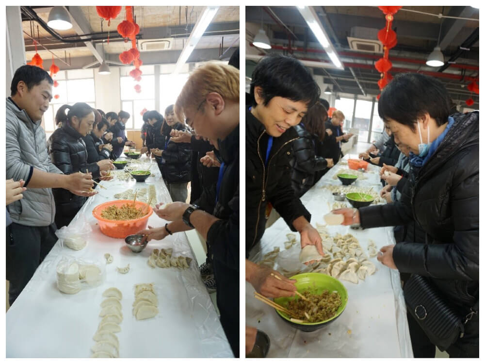 除夕当天举行“包饺子，，迎除夕”活动