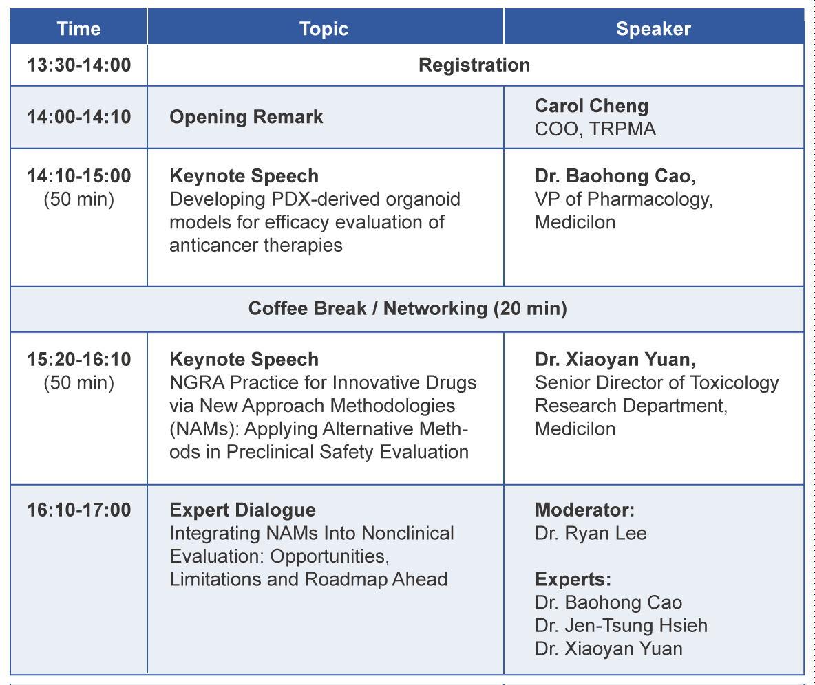 NAMs在药物非临床评价的应用与挑战 聚会议程.png